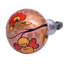 Pink Golden Floral Hand Pinted Indian Kashmiri Knobs